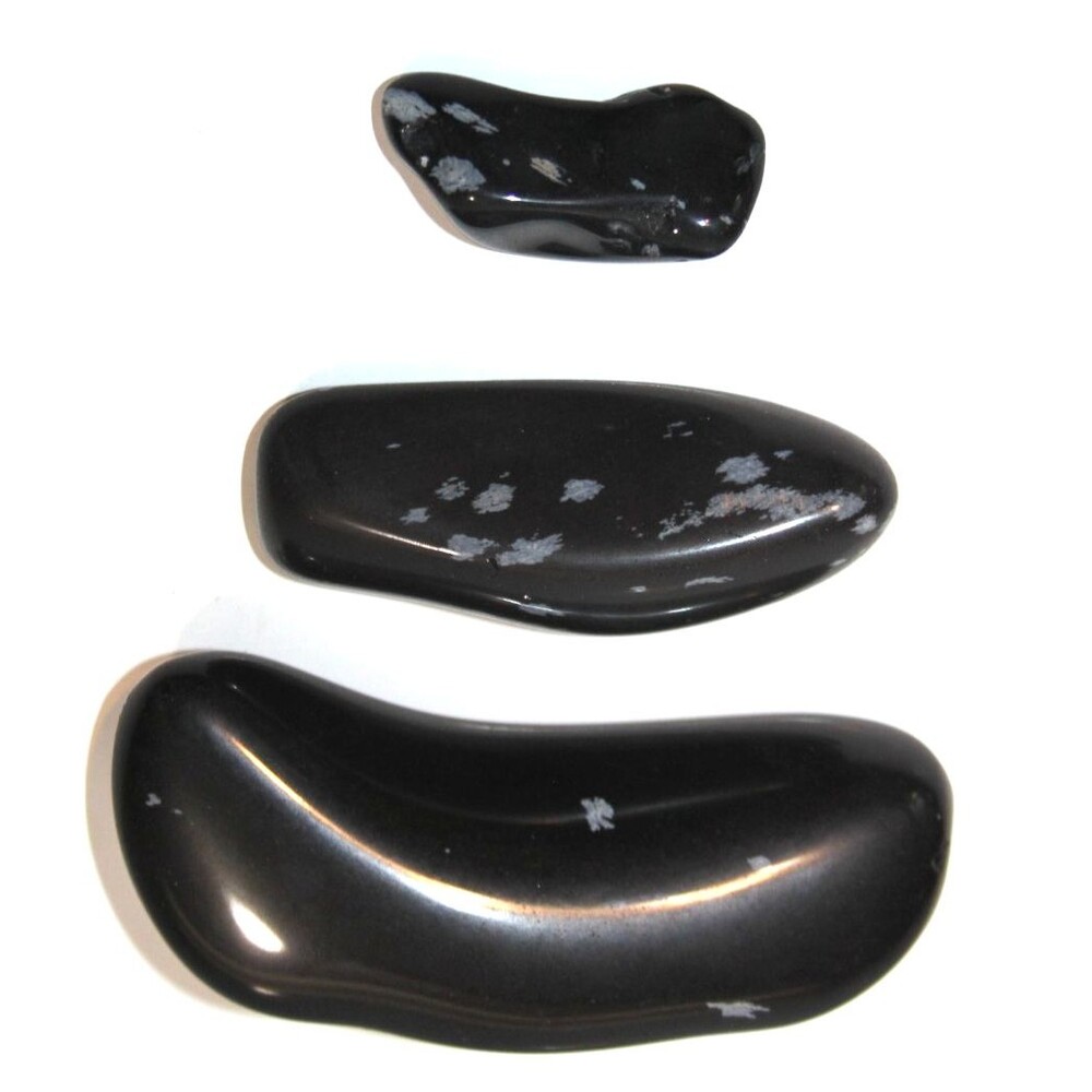Natural Utah Black Obsidian Snowflake Flame Quartz Healing Crystal Rocks Lot 3